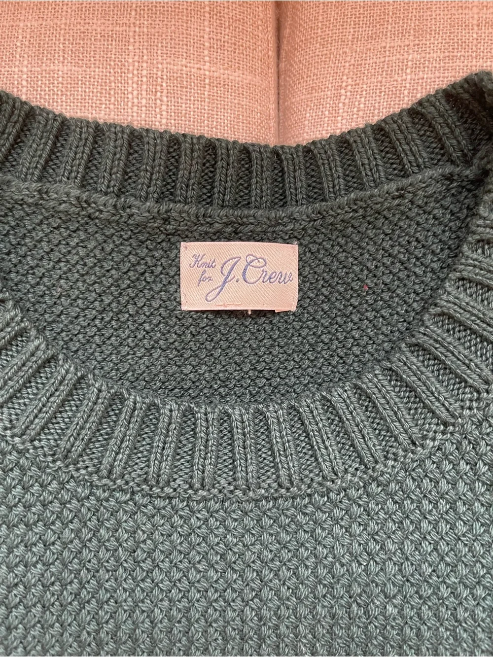 J. Crew Men's Forest Green Knit Crewneck Sweater
